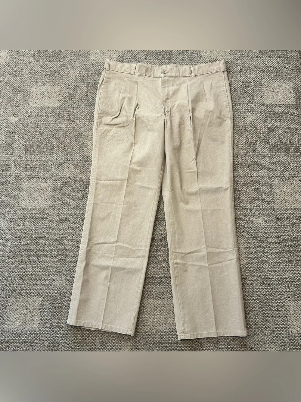 Vintage Duxbak Khaki Pants NOS 44x32 Men's 100% cotton Made In USA Pleated